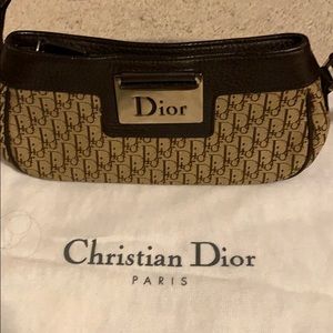 Authentic Brown Christian Dior logo small purse